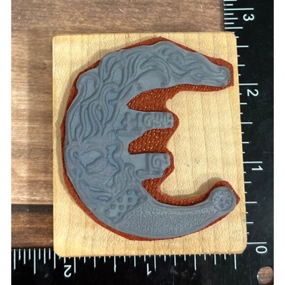 RARE RAIN DROPS ON ROSES 1993 850F WOOD MOUNTED RUBBER STAMP TO FROM SANTA MOON - Picture 4 of 4